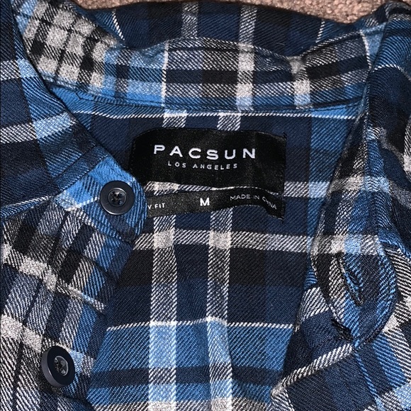blue black and white flannel - Picture 2 of 3